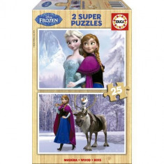 Puzzle Din Lemn Frozen, 2X25 Piese foto