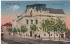 #2140 -Romania, Simleul Silvaniei c.p. circulata 1928: Banca Nationala, animat foto