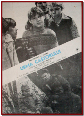 Urma castorului - Afis Romaniafilm film DEFA 1984, afise cinema Epoca de Aur foto