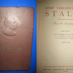I.V. Stalin- Scurta biografie, 1952 coperta groasa stare buna.