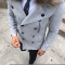 Palton barbati cu blana detasabila la guler, model 2017, ultima creatie !