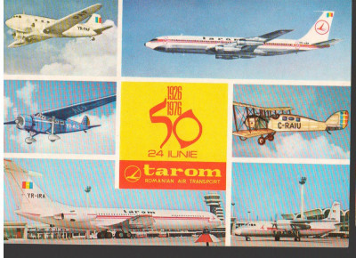 CPI (B9006) CARTE POSTALA - TAROM. 1926-1976, AVION, ILUSTRATA ANIVERSARA foto