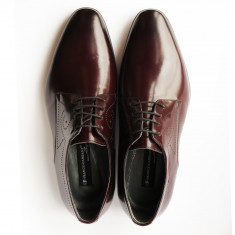 Pantofi eleganti pentru barbati Franco Gabbani LUIGI, piele naturala, bordo, 42 foto