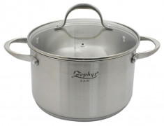 Oala inox cu capac yena, maner inox, 7.8 l, 26 cm, zephyr foto