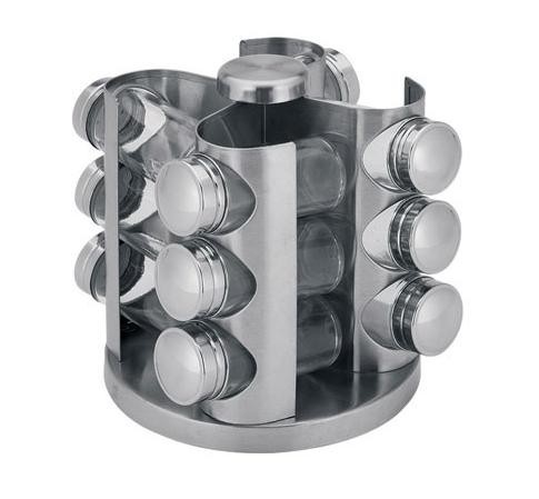 Set condimente 12 piese cu stativ rotativ, inox, renberg foto mare Set condimente 12 piese cu stativ rotativ, inox, renberg foto mare