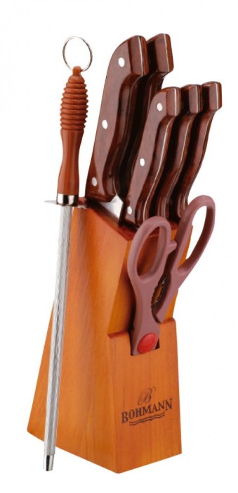 Set cutite 7 piese cu suport lemn, bohmann foto mare Set cutite 7 piese cu suport lemn, bohmann foto mare