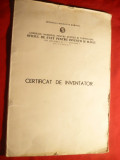 Certificat de Inventator pt. Ministerul Apararii Nationale RSR