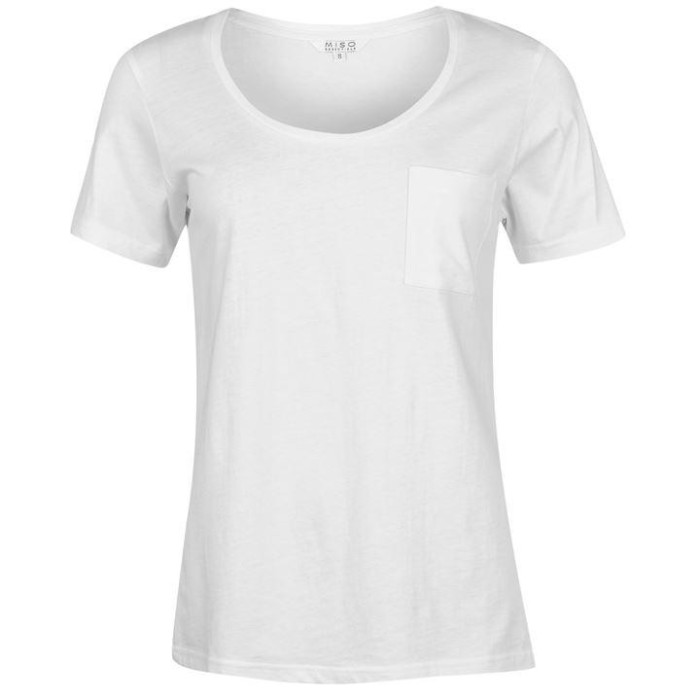 Oferta! Tricou Dama Miso Pocket White - original foto mare Oferta! Tricou Dama Miso Pocket White - original foto mare