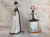 Pereche de figurine din portelan vintage in port popular maghiar -