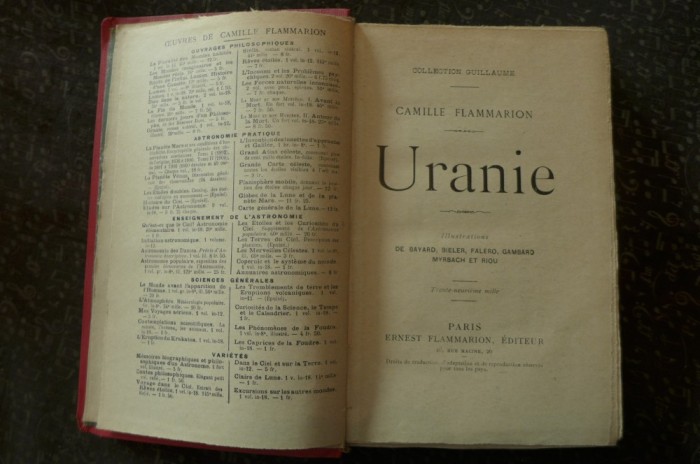 Uranie de Camille Flammarion Ed. Ernest Flammarion 1922 foto mare Uranie de Camille Flammarion Ed. Ernest Flammarion 1922 foto mare