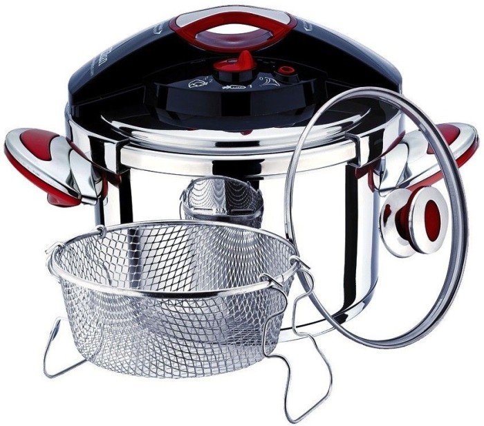 Set oala sub presiune din inox 4 piese ZILAN ZLN-0009, Capacitate 6L, Diametru 22cm, Sistem inchidere capac in orice pozitie cli foto mare Set oala sub presiune din inox 4 piese ZILAN ZLN-0009, Capacitate 6L, Diametru 22cm, Sistem inchidere capac in orice pozitie cli foto mare
