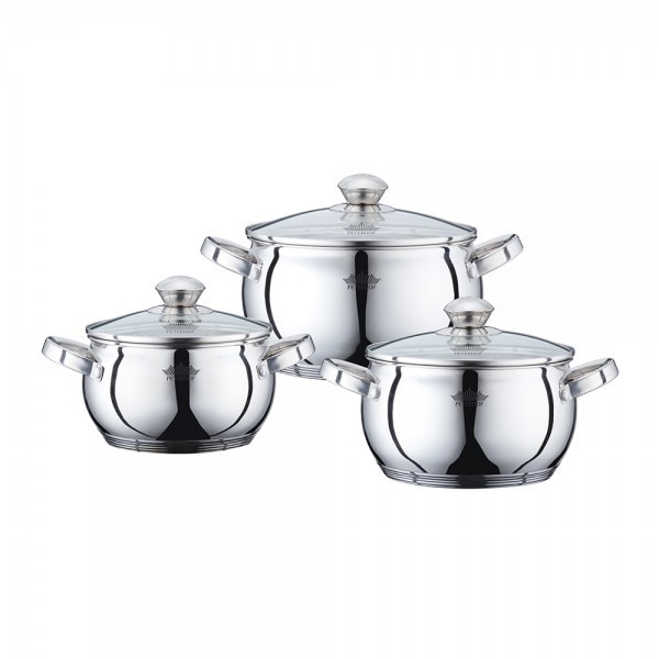 Set cratite inox cu capac sticla, 2.1 l 3 l 4 l, peterhof foto mare Set cratite inox cu capac sticla, 2.1 l 3 l 4 l, peterhof foto mare