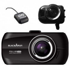 Camera Auto Dubla cu GPS iUni Dash M20 Blackman Full HD, unghi 170 grade, LCD 3 inch MediaTech Power foto