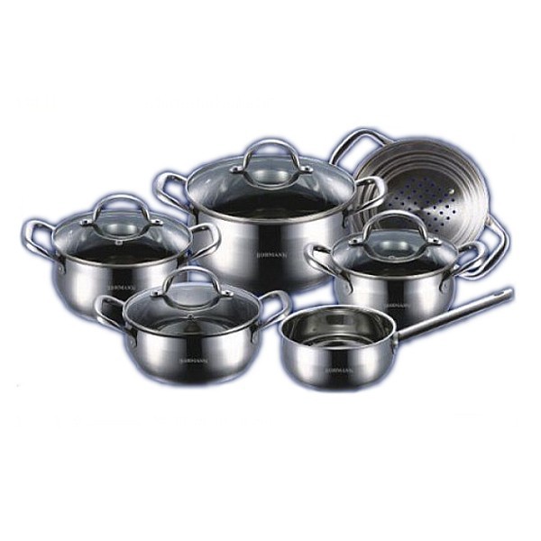 Set de vase din otel inoxidabil de inalta calitate, 1.9L, 3.6L, 3L, 6.1L, 1.5LL, Bohmann, capace incluse foto mare Set de vase din otel inoxidabil de inalta calitate, 1.9L, 3.6L, 3L, 6.1L, 1.5LL, Bohmann, capace incluse foto mare