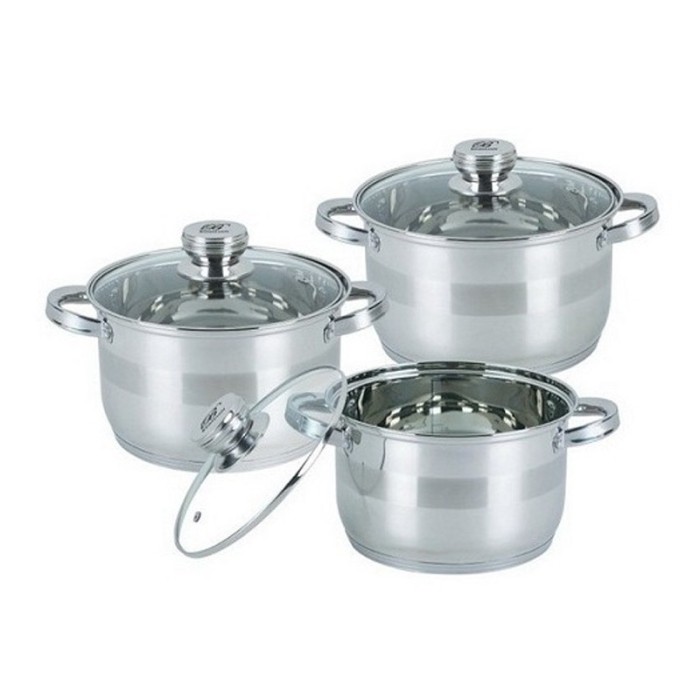 Set oale inox Bohmann, 6 piese, capace yena, cu manere din inox foto mare Set oale inox Bohmann, 6 piese, capace yena, cu manere din inox foto mare