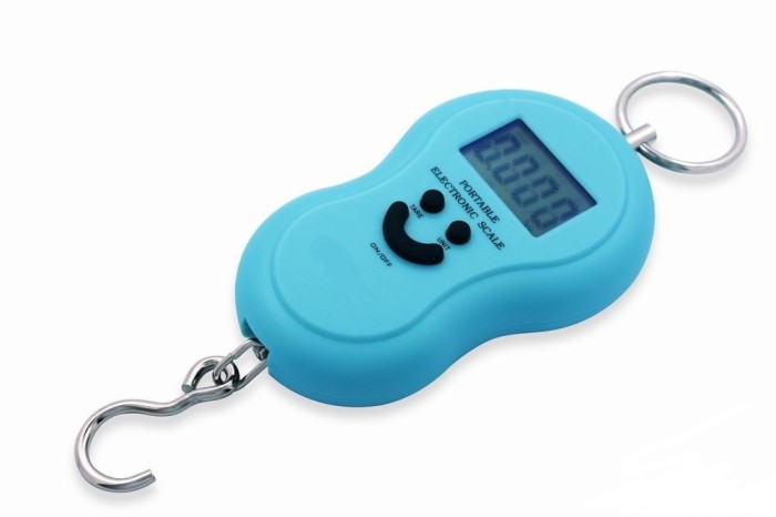 Cantar de mana electronic 50 kg, ecran Lcd, dei, albastru foto mare Cantar de mana electronic 50 kg, ecran Lcd, dei, albastru foto mare