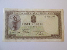 Romania 500 Lei 1942 seria:0007700 !!! foto
