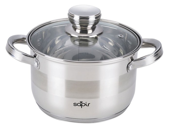 Oala inox cu capac yena, maner inox, 5.1 l, 22 cm, sapir foto mare Oala inox cu capac yena, maner inox, 5.1 l, 22 cm, sapir foto mare