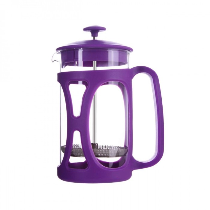 Infuzor ceai si cafea sticla, sapir, capac, maner si rama din plastic, 350 ml, mov foto mare Infuzor ceai si cafea sticla, sapir, capac, maner si rama din plastic, 350 ml, mov foto mare