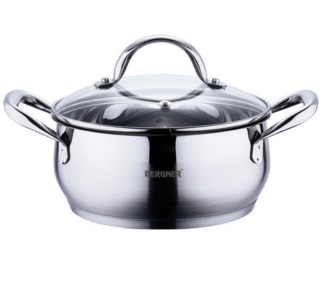 Oala inox cu capac de sticla GOURMET BG 6530 foto mare Oala inox cu capac de sticla GOURMET BG 6530 foto mare