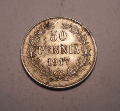 Finlanda 50 Pennia 1917 UNC foto