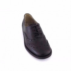 Pantof negru din piele inchis cu siret, model Oxford, marimi 33,34 foto
