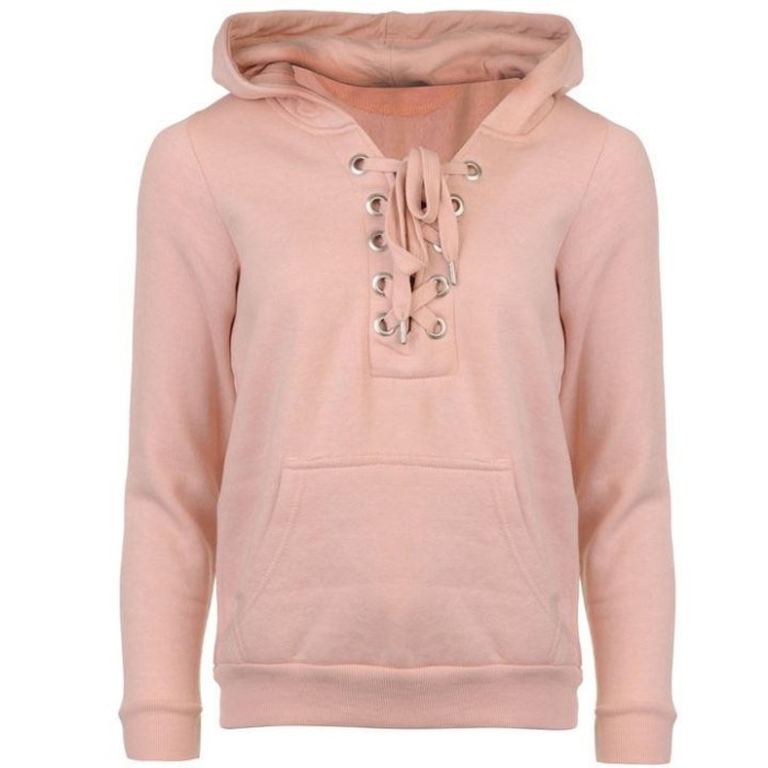 Oferta! Hanorac Dama Golddigga Lace Up Pink - original foto mare Oferta! Hanorac Dama Golddigga Lace Up Pink - original foto mare