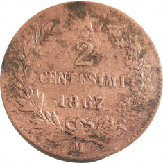Italia moneda 2 Centesimi 1867 - Vedeti scan foto