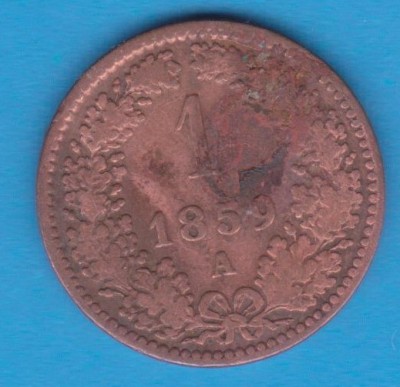 (M1742) MONEDA AUSTRIA - 1 KREUZER 1859, LIT. A foto