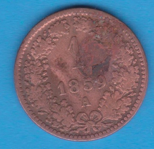 (M1742) MONEDA AUSTRIA - 1 KREUZER 1859, LIT. A