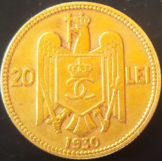 Moneda 20 Lei - ROMANIA, anul 1930 (LONDRA) *cod 2332 foto