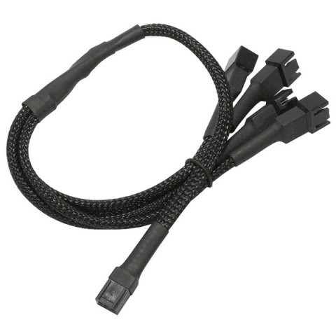 Cablu adaptor pentru ventilatoare Nanoxia 1x 3 pini la 4x 3 pini, 30 cm, negru foto mare Cablu adaptor pentru ventilatoare Nanoxia 1x 3 pini la 4x 3 pini, 30 cm, negru foto mare