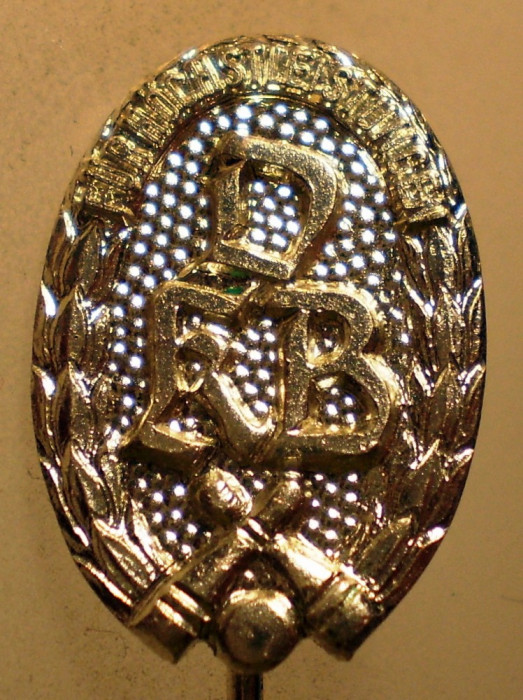 I.726 INSIGNA GERMANIA STICKPIN DKB DEUTSCHER KEGEL BUND POPICE h50mm argintata