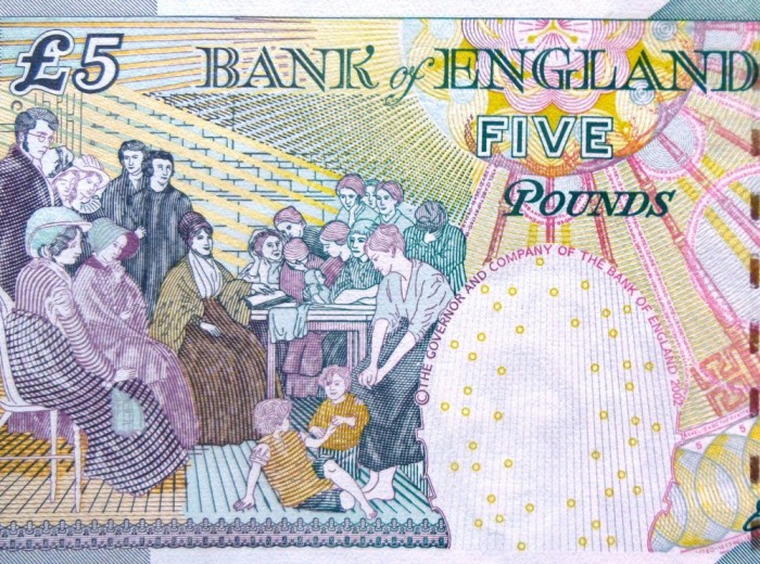 Bancnota 5 Lire Sterline / Pounds - ANGLIA, anul 2002 *cod 504 --- a.UNC+++ foto mare Bancnota 5 Lire Sterline / Pounds - ANGLIA, anul 2002 *cod 504 --- a.UNC+++ foto mare