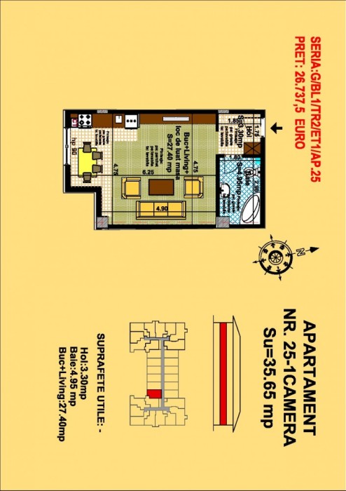 garsoniera, str Nicolae Labis nr 52- pret 28237, 35.65 mp foto mare garsoniera, str Nicolae Labis nr 52- pret 28237, 35.65 mp foto mare