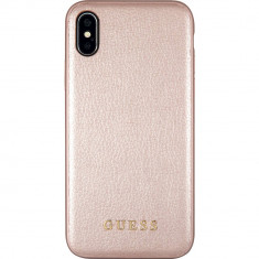 Husa Protectie Spate Guess GUHCPXIGLRG Iridescent Piele Roz Auriu pentru APPLE iPhone X foto