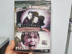 DVD SABOTORUL &amp;amp; PSIHO &amp;amp; HITCHCOCK MAESTRUL SUSPANSULUI 3 FILME 108+109+50 MINUTE foto