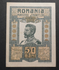Bancnota 50 bani 1917 stare foarte buna. foto