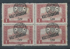 1919 Romania- Oradea Parlam.1L, Koztarsasag,suprat. deplasat(bloc de4)-MNH foto