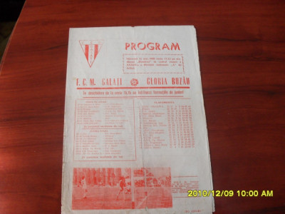 program FCM Galati - Gloria Buzau foto