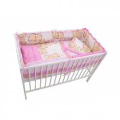 Lenjerie MyKids Teddy Friends Roz 4+1 Piese M1 140x70 foto