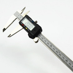 Subler metalic Electronic Digital cu afisaj LCD Steel Vernier Caliper Gauge Micrometer 200mm foto