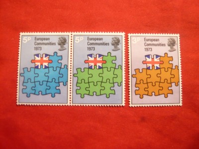 Serie Intrare in UE - Marea Britanie 1973, 3 valori foto