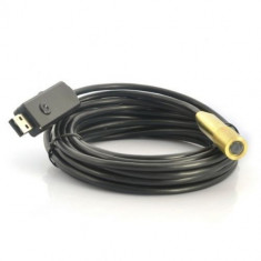 Endoscop USB Rezistent la apa 5 Metri, 4 Led-uri, Cap din Cupru foto