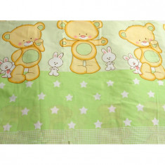 Lenjerie MyKids Teddy Iepuras Verde 4+1 Piese 140x70 foto