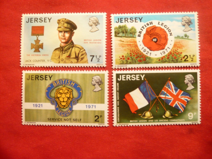 Serie 50 Ani Legiunea Britanica Aniversare 1971 Jersey , 4 valori