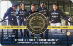 moneda BELGIA 2 euro comemorativa 2017- Gent, coin card foto