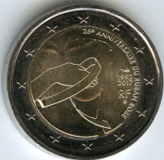 moneda 2 euro comemorativa FRANTA 2017_Cancer, UNC foto