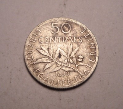 Franta 50 Centimes 1899 foto