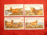 Serie Fauna - Capre 1980 Guernsey , 4 valori, Nestampilat